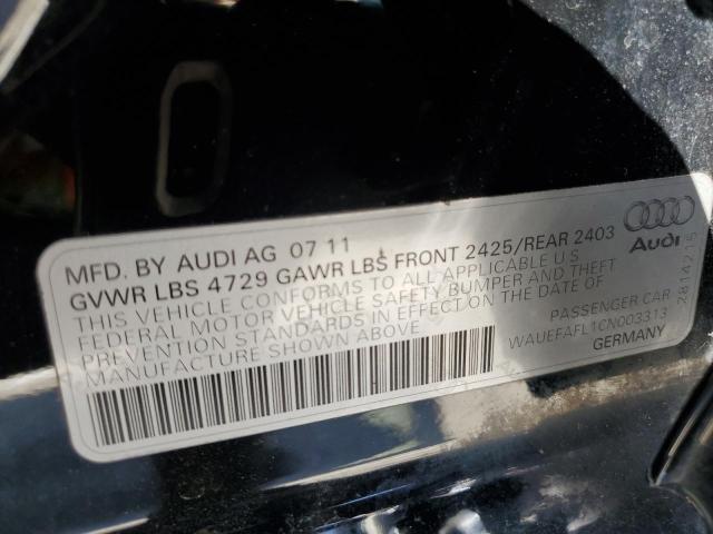 2012 Audi A4 Premium Plus VIN: WAUEFAFL1CN003313 Lot: 58098874