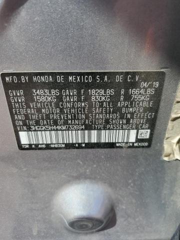 2019 Honda Fit Lx VIN: 3HGGK5H44KM732694 Lot: 59478754