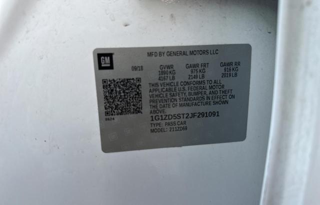 2018 Chevrolet Malibu Lt VIN: 1G1ZD5ST2JF291091 Lot: 58541794