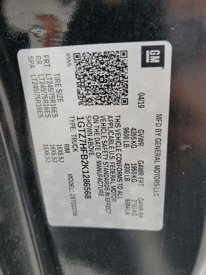 1GTZ7HFB2K1286568 2019 GMC Savana G3500