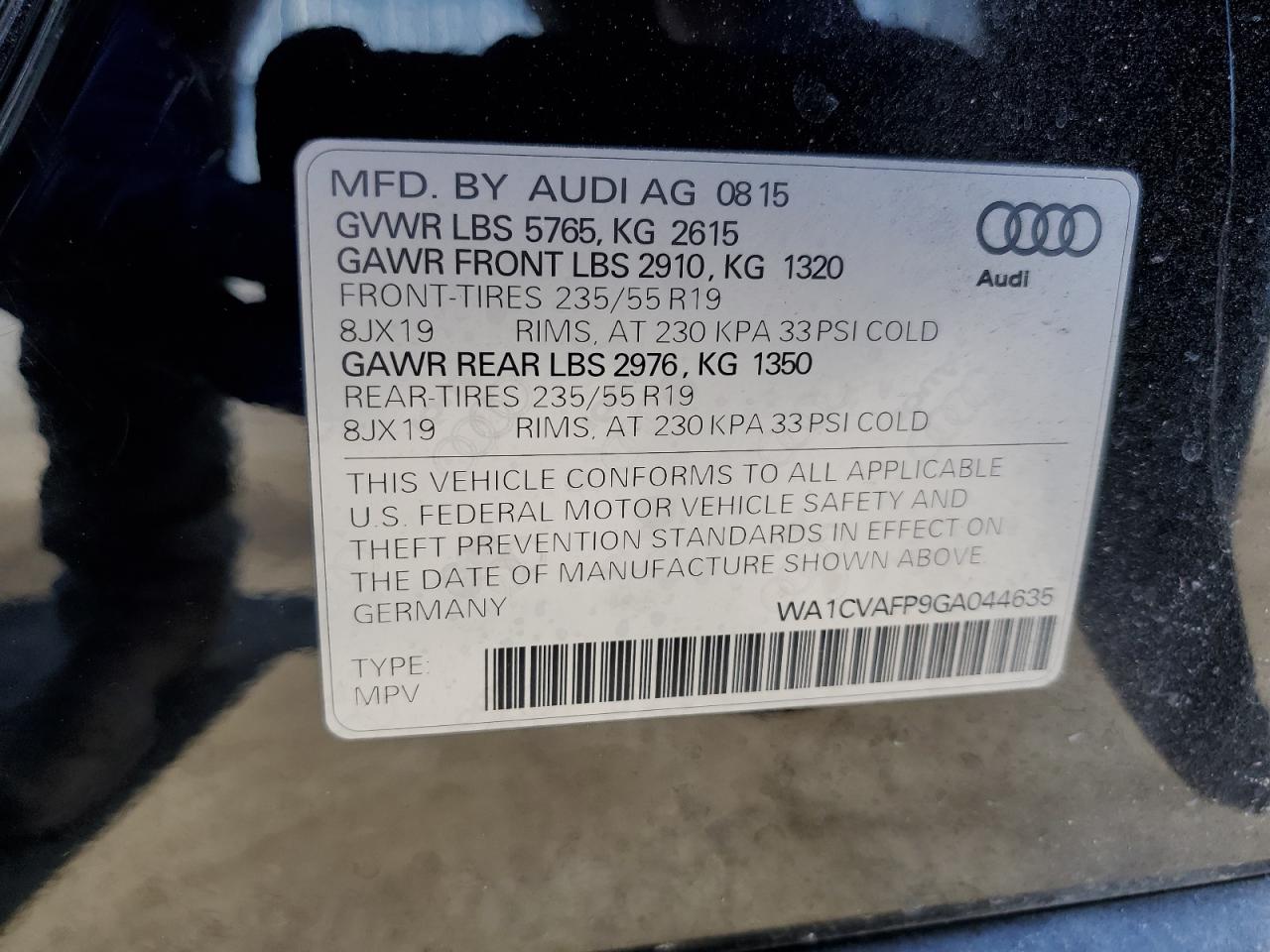 WA1CVAFP9GA044635 2016 Audi Q5 Tdi Premium Plus