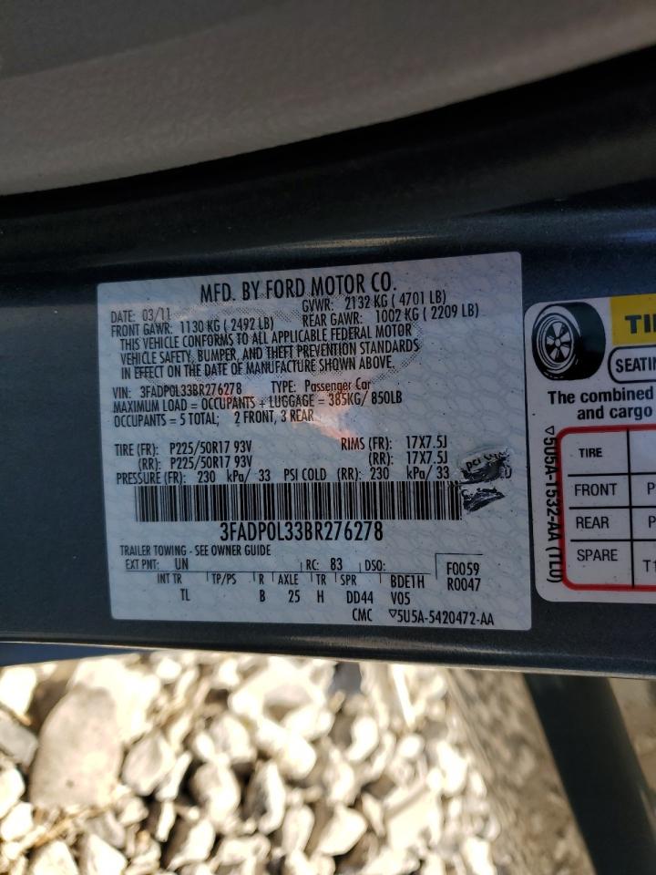 3FADP0L33BR276278 2011 Ford Fusion Hybrid