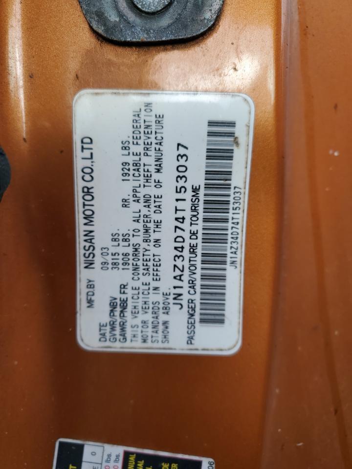 JN1AZ34D74T153037 2004 Nissan 350Z Coupe
