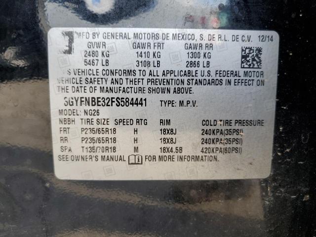 2015 Cadillac Srx Luxury Collection VIN: 3GYFNBE32FS584441 Lot: 58727134