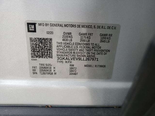 2020 GMC Terrain Slt VIN: 3GKALVEV9LL267971 Lot: 59645384