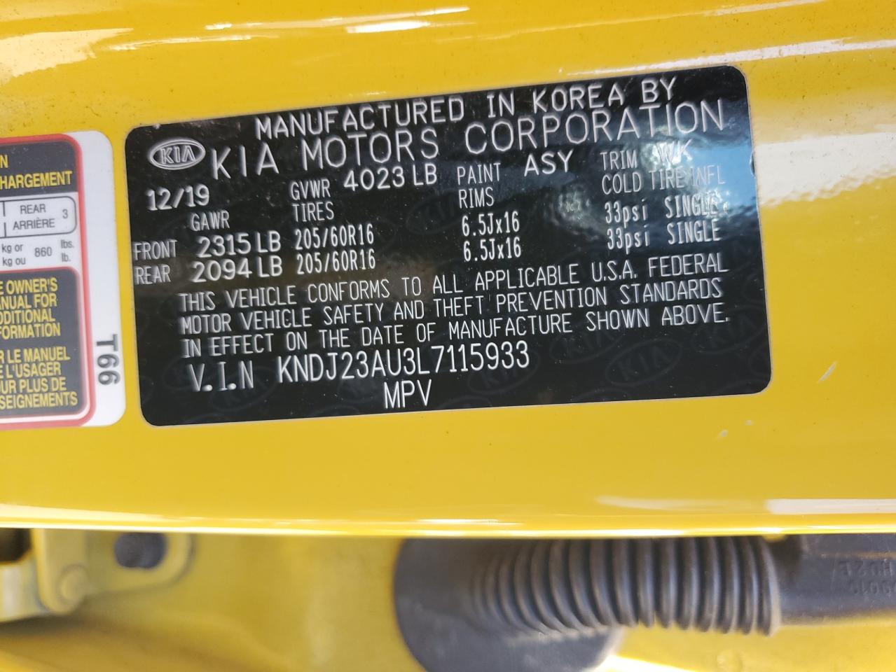 KNDJ23AU3L7115933 2020 Kia Soul Lx