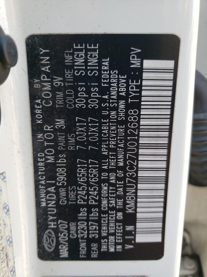 KM8NU73C27U012688 2007 Hyundai Veracruz Gls