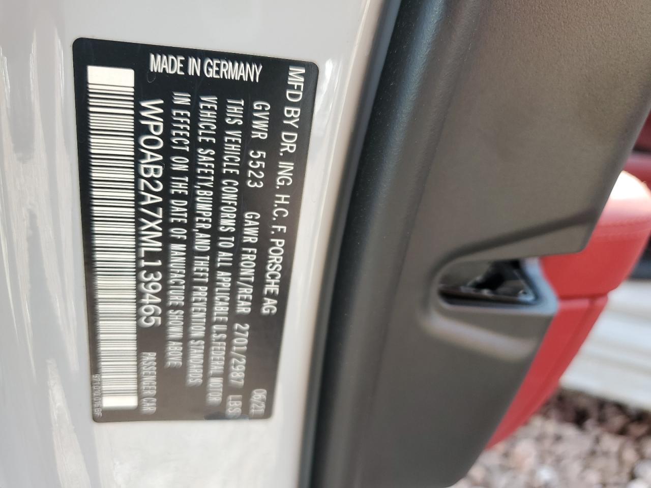 WP0AB2A7XML139465 2021 Porsche Panamera 4S