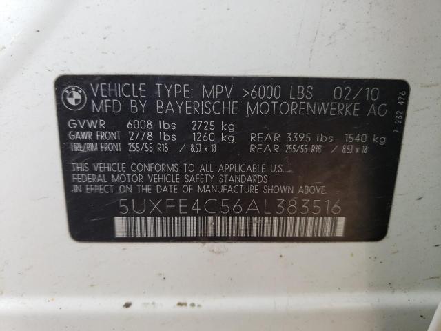 2010 BMW X5 xDrive30I VIN: 5UXFE4C56AL383516 Lot: 59213364