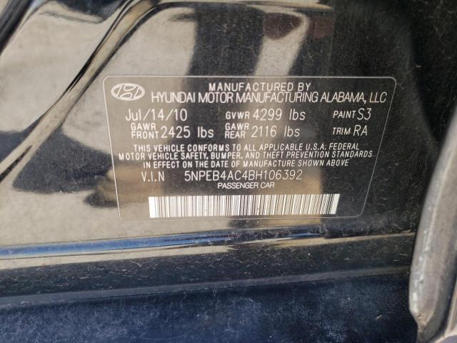 2011 Hyundai Sonata Gls VIN: 5NPEB4AC4BH106392 Lot: 59004834