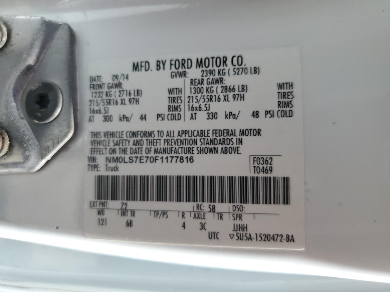 NM0LS7E70F1177816 2015 Ford Transit Connect Xl