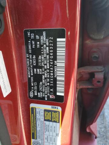 2015 Kia Optima Lx VIN: 5XXGM4A74FG463272 Lot: 58449004