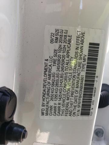 2022 Honda Pilot Sport VIN: 5FNYF6H33NB084861 Lot: 58385944