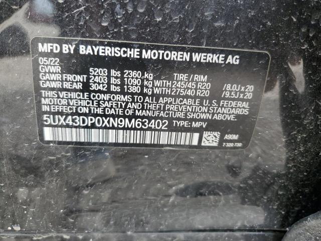 2022 BMW X3 Sdrive30I VIN: 5UX43DP0XN9M63402 Lot: 59568004