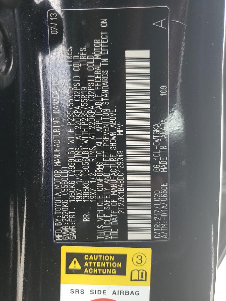 2T2ZK1BA8DC129348 2013 Lexus Rx 350