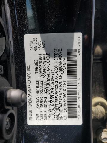 2016 HONDA CR-V TOURI - 5J6RM3H98GL010147