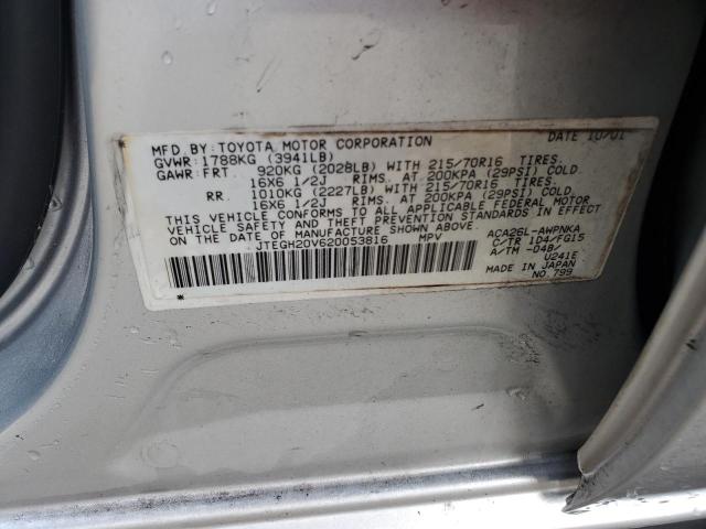 2002 Toyota Rav4 VIN: JTEGH20V620053816 Lot: 59335764