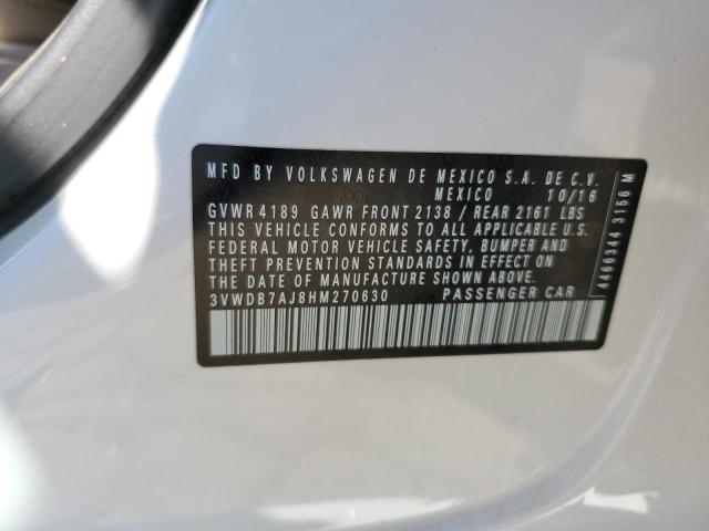 2017 Volkswagen Jetta Se VIN: 3VWDB7AJ8HM270630 Lot: 60695344