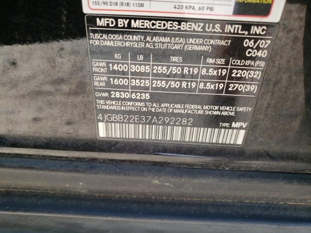 2007 Mercedes-Benz Ml 320 Cdi VIN: 4JGBB22E37A292282 Lot: 60172854