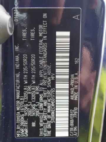 2021 Toyota Sienna Xse VIN: 5TDXRKECXMS017765 Lot: 57080084