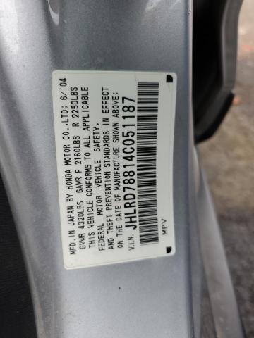 2004 Honda Cr-V Ex VIN: JHLRD78814C051187 Lot: 59891144