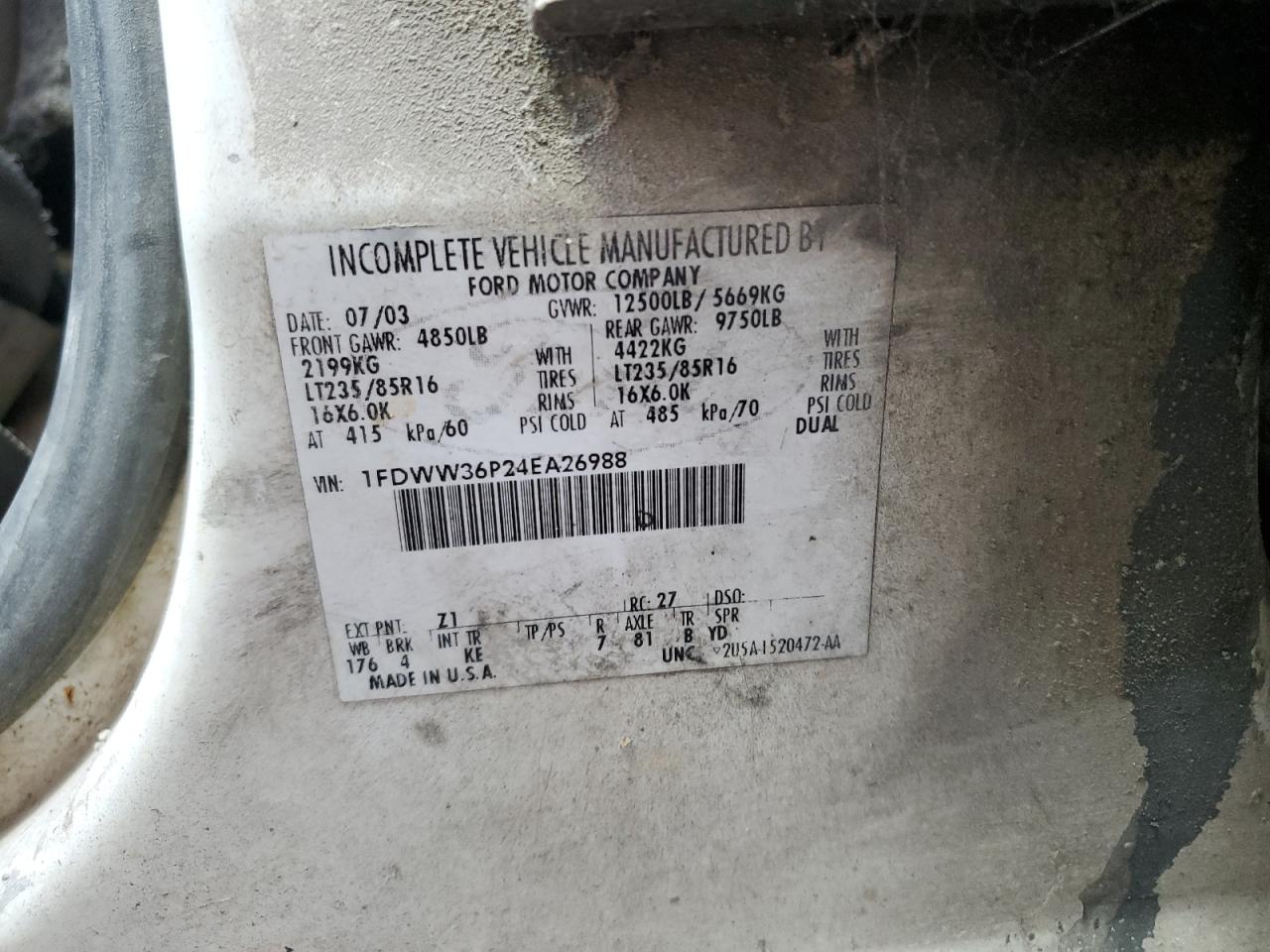 1FDWW36P24EA26988 2004 Ford F350 Super Duty