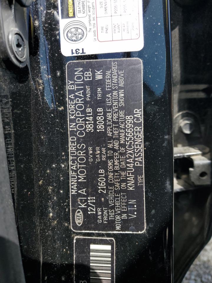 KNAFU4A2XC5566998 2012 Kia Forte Ex