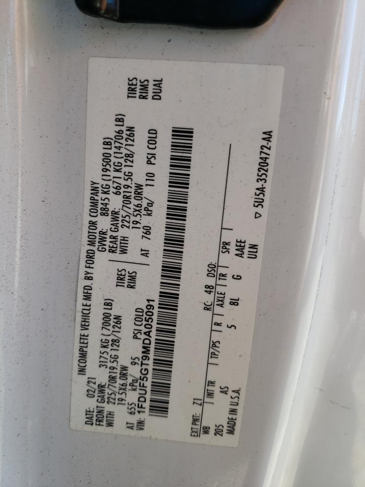 1FDUF5GT9MDA05091 FORD F550 2021