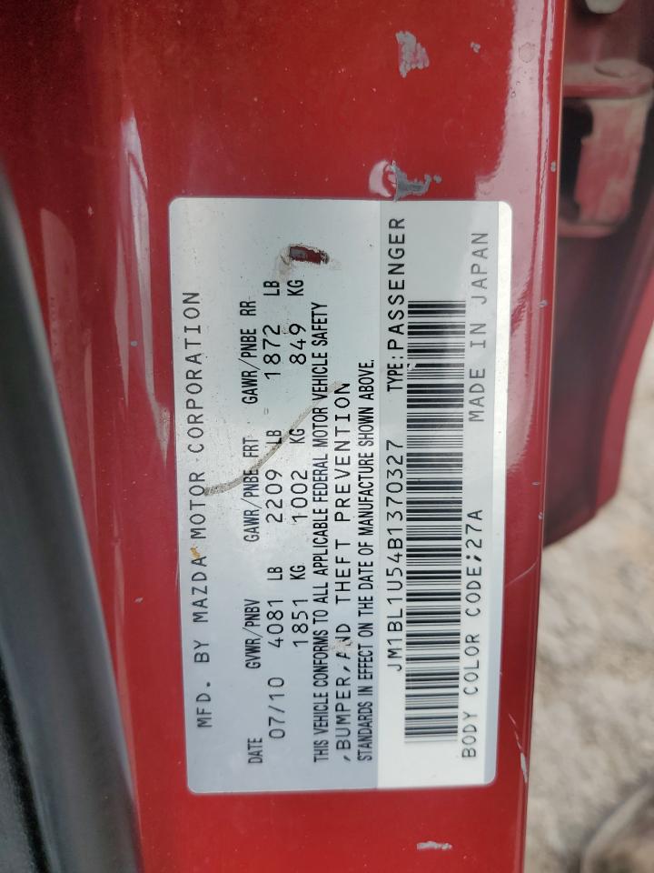 JM1BL1U54B1370327 2011 Mazda 3 S