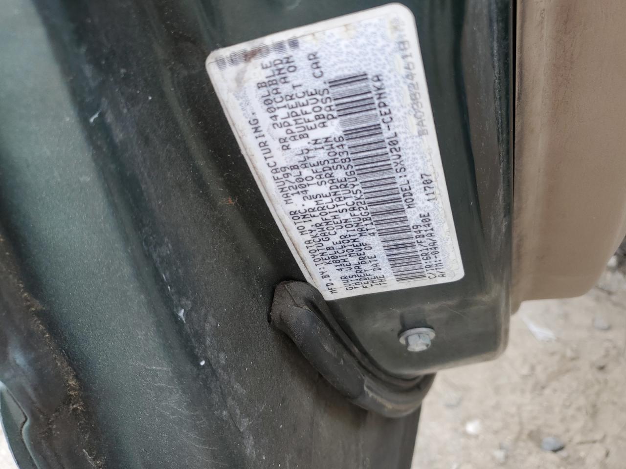 4T1BG22K5YU658346 2000 Toyota Camry Ce