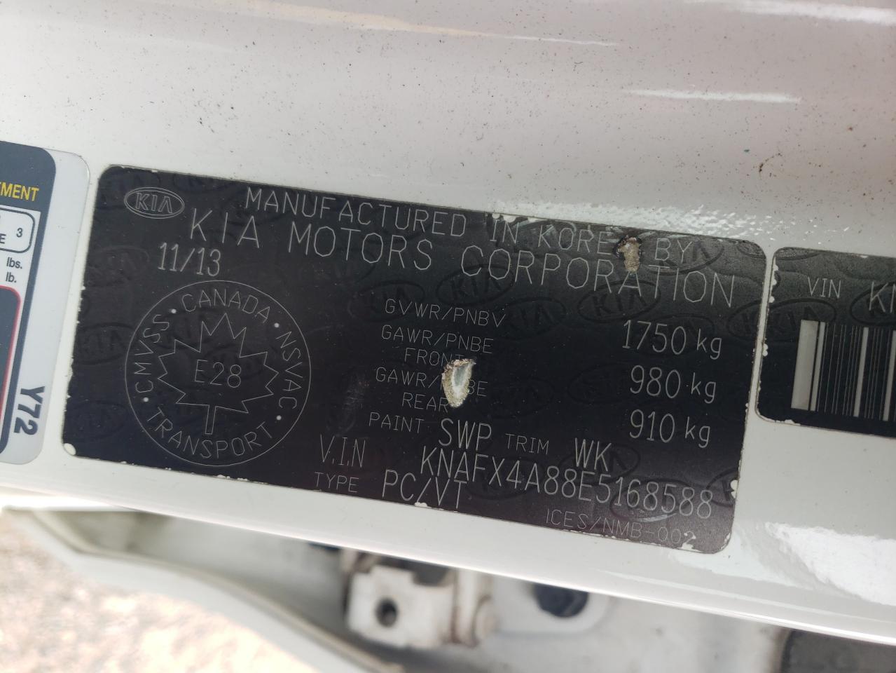 KNAFX4A88E5168588 2014 Kia Forte Ex