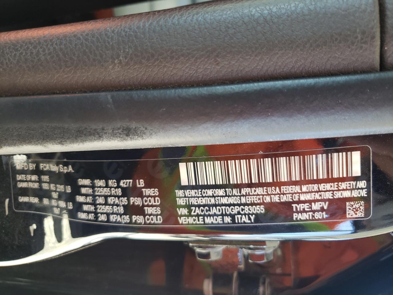 ZACCJADT0GPC83055 2016 Jeep Renegade Limited