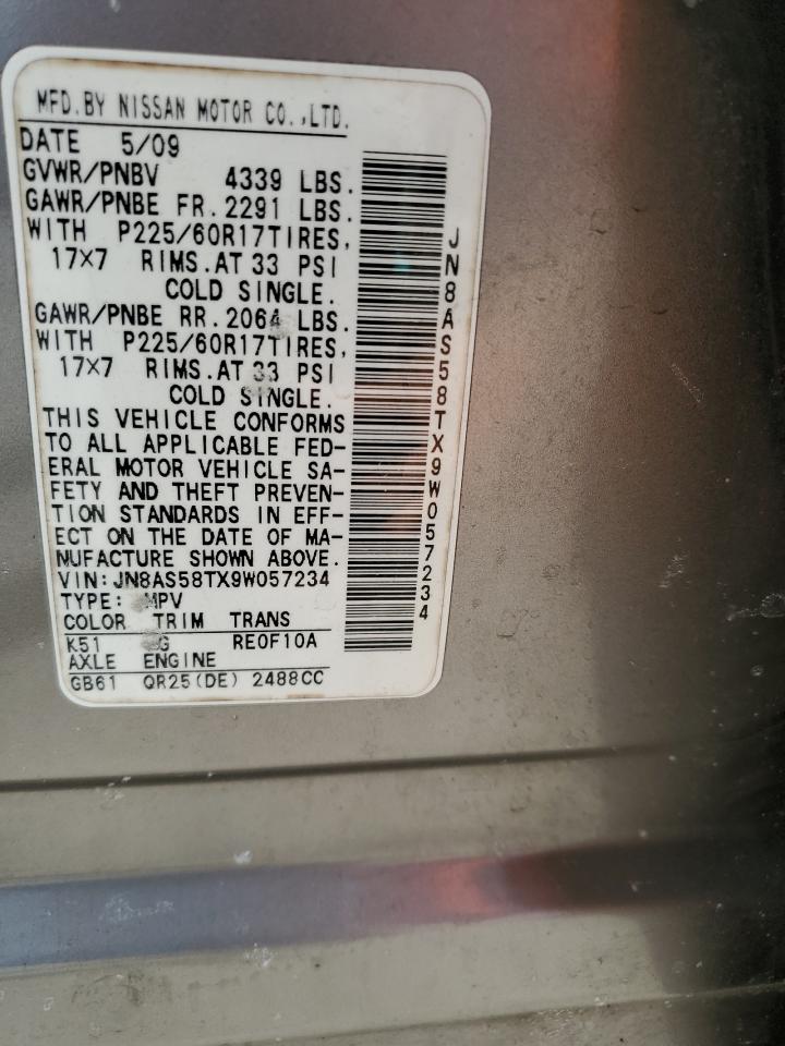 JN8AS58TX9W057234 2009 Nissan Rogue S