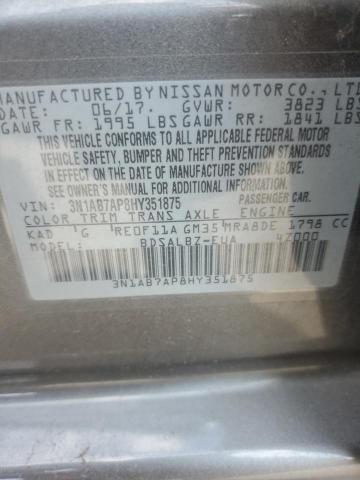 2017 Nissan Sentra S VIN: 3N1AB7AP8HY351875 Lot: 60458334