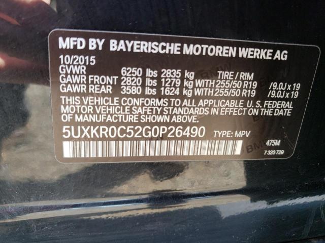2016 BMW X5 XDRIVE3 - 5UXKR0C52G0P26490
