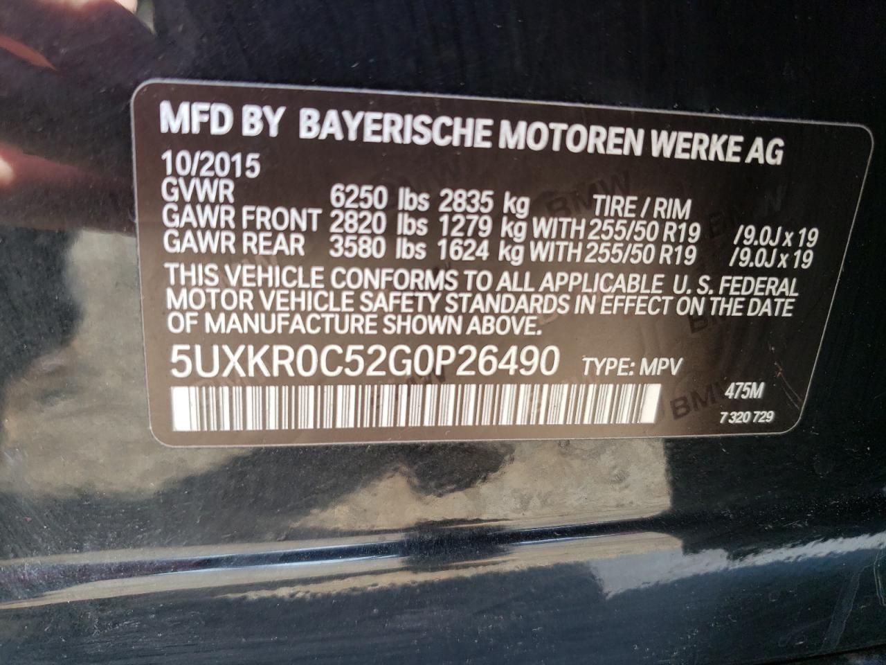 5UXKR0C52G0P26490 2016 BMW X5 xDrive35I