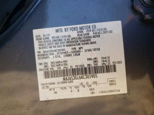 2019 Ford Ecosport Se VIN: MAJ6S3GL6KC305905 Lot: 60606964