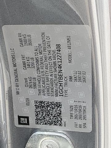 2019 Chevrolet Colorado VIN: 1GCHTBEN4K1227408 Lot: 56924994