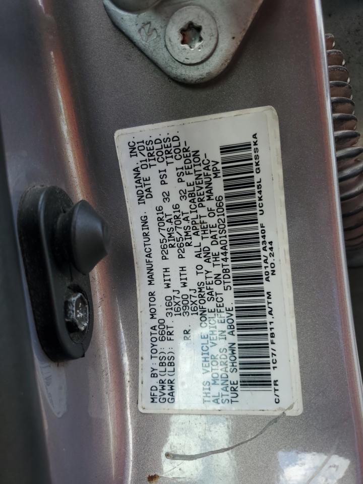 5TDBT44A01S021066 2001 Toyota Sequoia Sr5