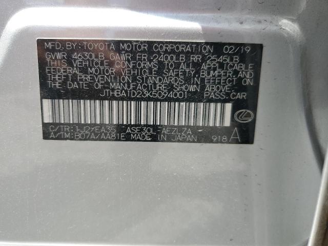 2019 Lexus Is 300 VIN: JTHBA1D23K5094001 Lot: 59701054