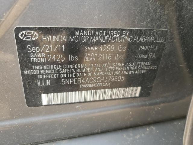 2012 Hyundai Sonata Gls VIN: 5NPEB4AC9CH379605 Lot: 61215814