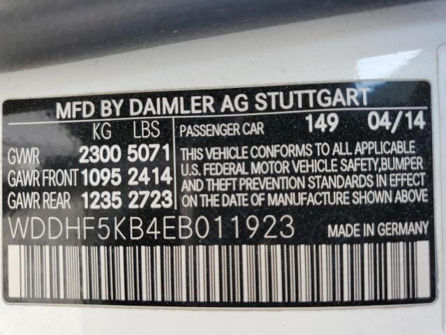 2014 Mercedes-Benz E 350 VIN: WDDHF5KB4EB011923 Lot: 57654624