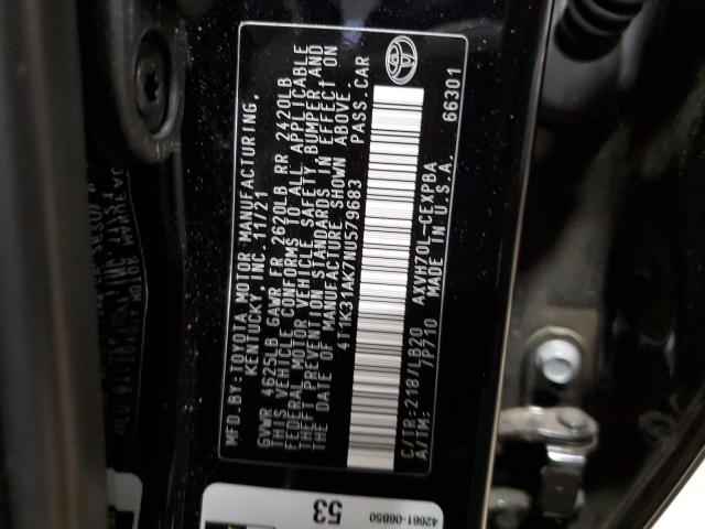 VIN 4T1K31AK7NU579683 2022 Toyota Camry, Xse no.12