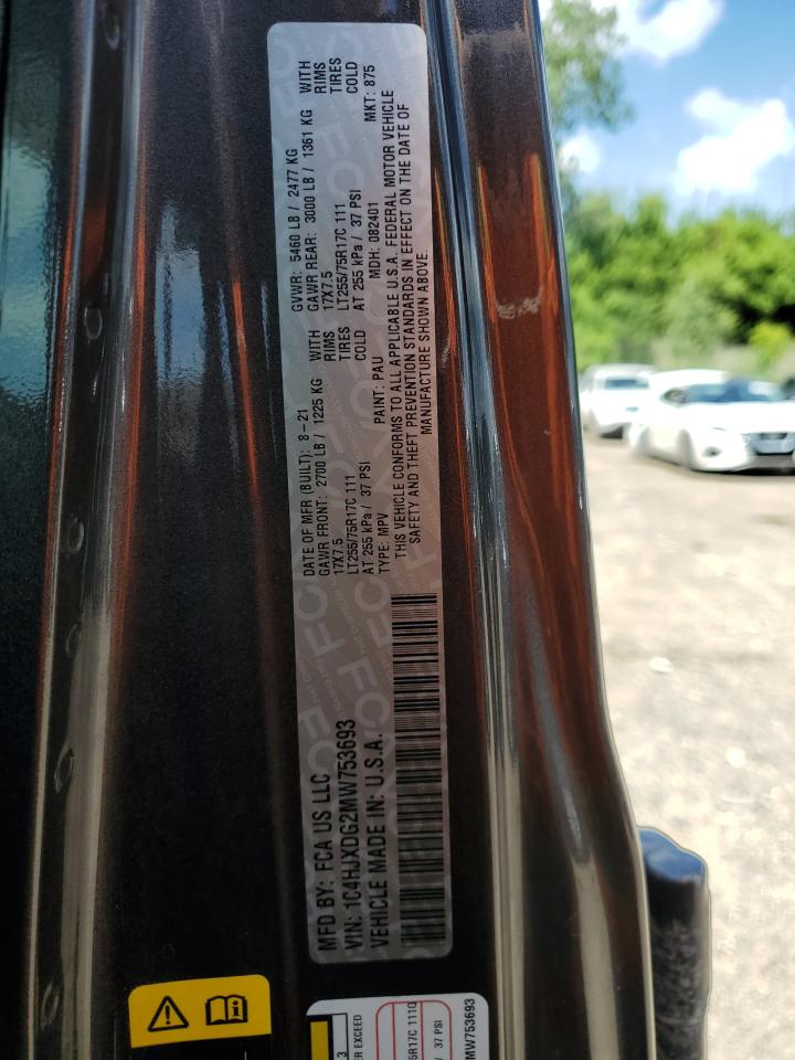 1C4HJXDG2MW753693 2021 Jeep Wrangler Unlimited Sport