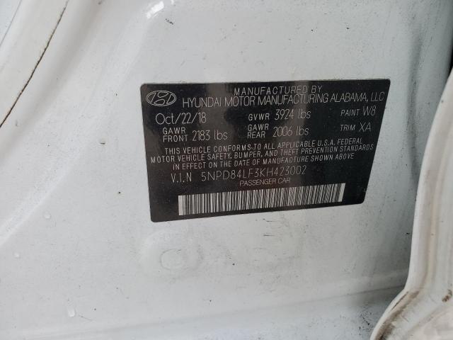 2019 Hyundai Elantra Sel VIN: 5NPD84LF3KH423002 Lot: 60234454