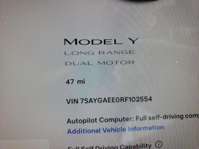 2024 Tesla Model Y VIN: 7SAYGAEE0RF102554 Lot: 60886214