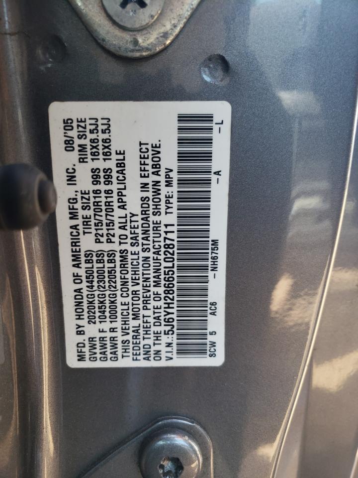 5J6YH28665L028711 2005 Honda Element Ex