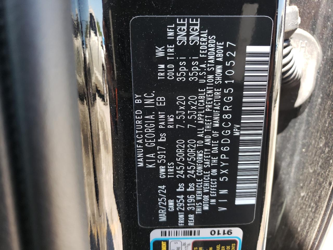 5XYP6DGC8RG510527 2024 Kia Telluride S