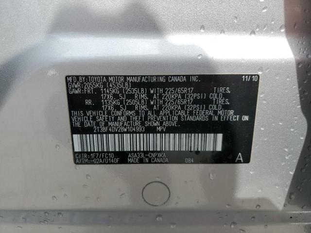 2011 Toyota Rav4 VIN: 2T3BF4DV2BW104993 Lot: 59908994