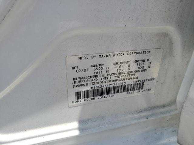 2007 Mazda 3 Hatchback VIN: JM1BK343471712010 Lot: 60723564